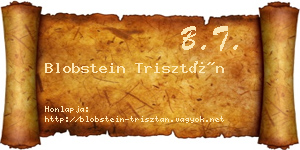 Blobstein Trisztán névjegykártya